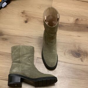 Stuart Weitzman Khaki Suede Heeled Boots